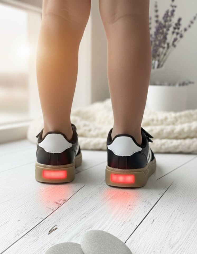 Unisex  Günlük Işıklı Çocuk Cırtlı Yürüyüş Koşu Sneaker Spor Ayakkabı SİYAH - 20