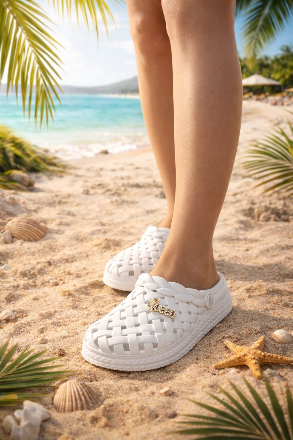 Calx Kadın Taşlı Yüksek Tabanlı Kaydırmaz Sandalet