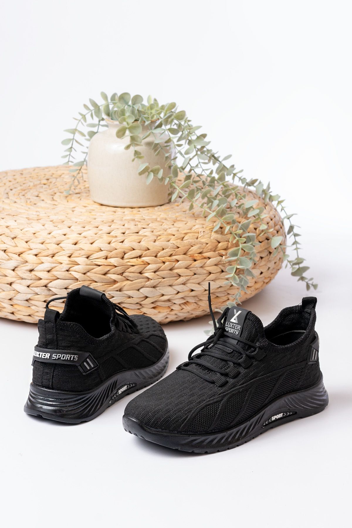 Unisex Aqua Ayakkabı Günlük Ayakkabı Ortapedik Taban Günlük Ayakkabı Sneakars TRİKO SİYAH - 44