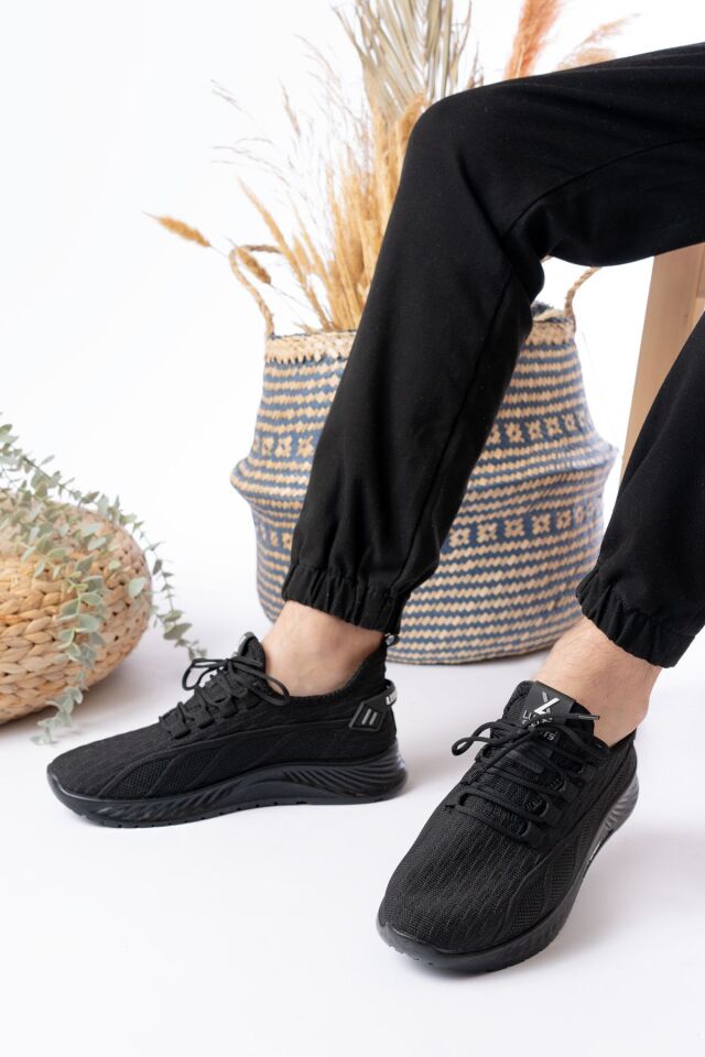 Unisex Aqua Ayakkabı Günlük Ayakkabı Ortapedik Taban Günlük Ayakkabı Sneakars TRİKO SİYAH - 44