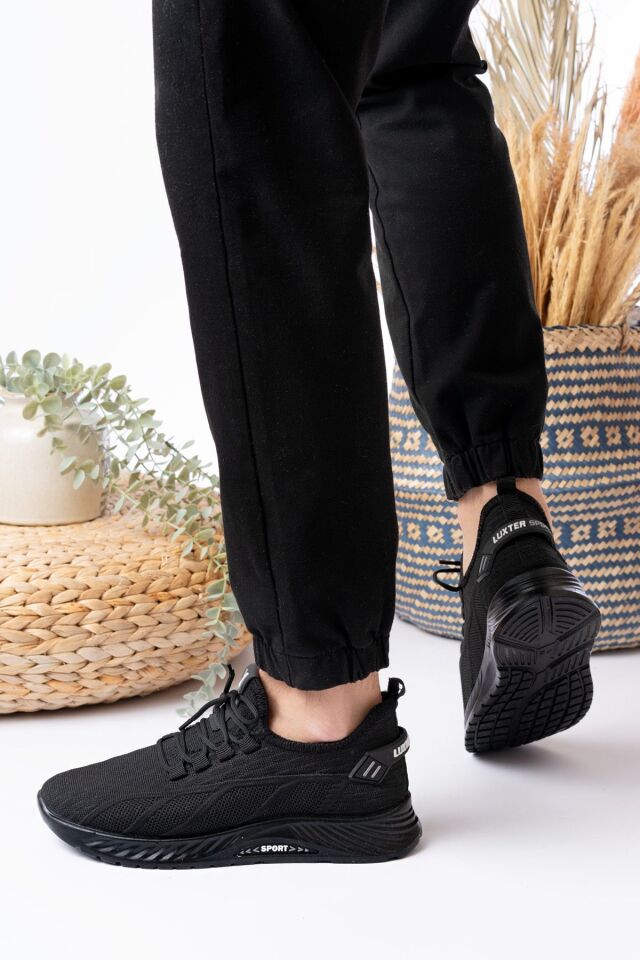 Unisex Aqua Ayakkabı Günlük Ayakkabı Ortapedik Taban Günlük Ayakkabı Sneakars TRİKO SİYAH - 44