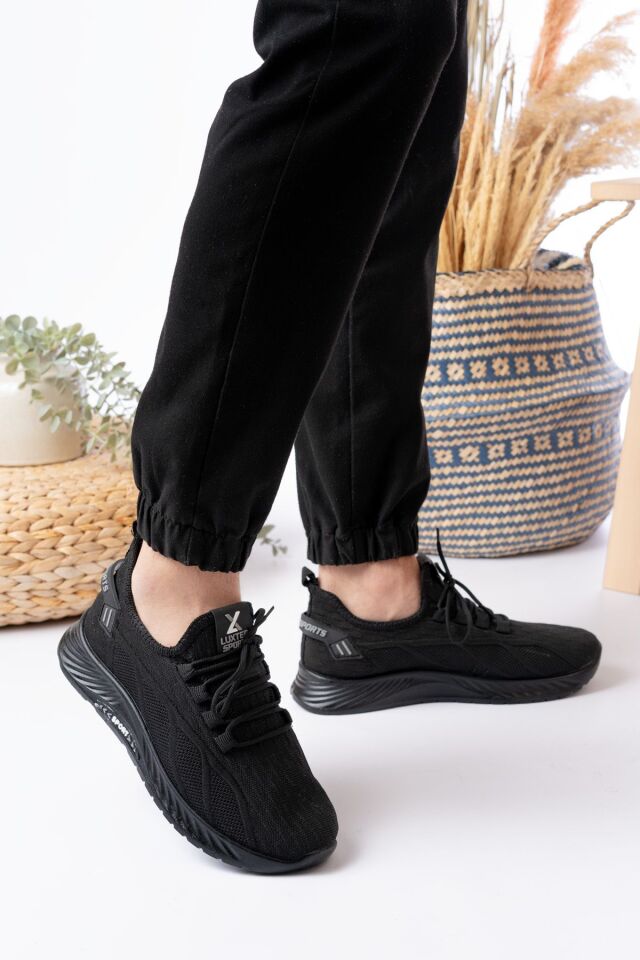 Unisex Aqua Ayakkabı Günlük Ayakkabı Ortapedik Taban Günlük Ayakkabı Sneakars TRİKO SİYAH - 44