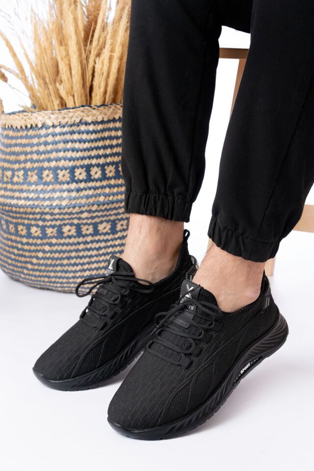 Unisex Aqua Ayakkabı Günlük Ayakkabı Ortapedik Taban Günlük Ayakkabı Sneakars TRİKO SİYAH - 42