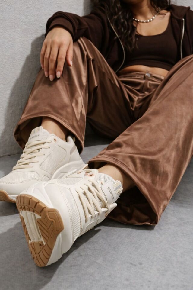 Kadın Sneaker Günlük Spor Ayakkabı Kalın Taban Hafif Rahat Yürüyüş Sneaker Modern Tasarım Şık Kombin Uyumlu KUM-TABA - 38