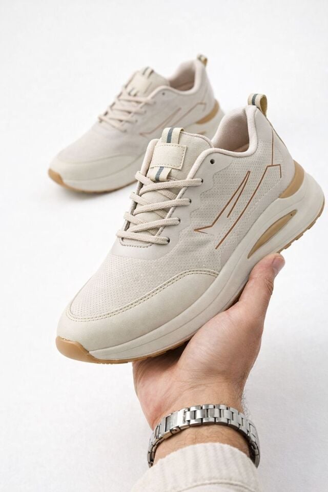 Erkek Sneaker Modern Tasarım Hafif Air Taban Günlük Rahat Yumuşak Yürüyüş Spor Ayakkabı KUM-TABA - 40