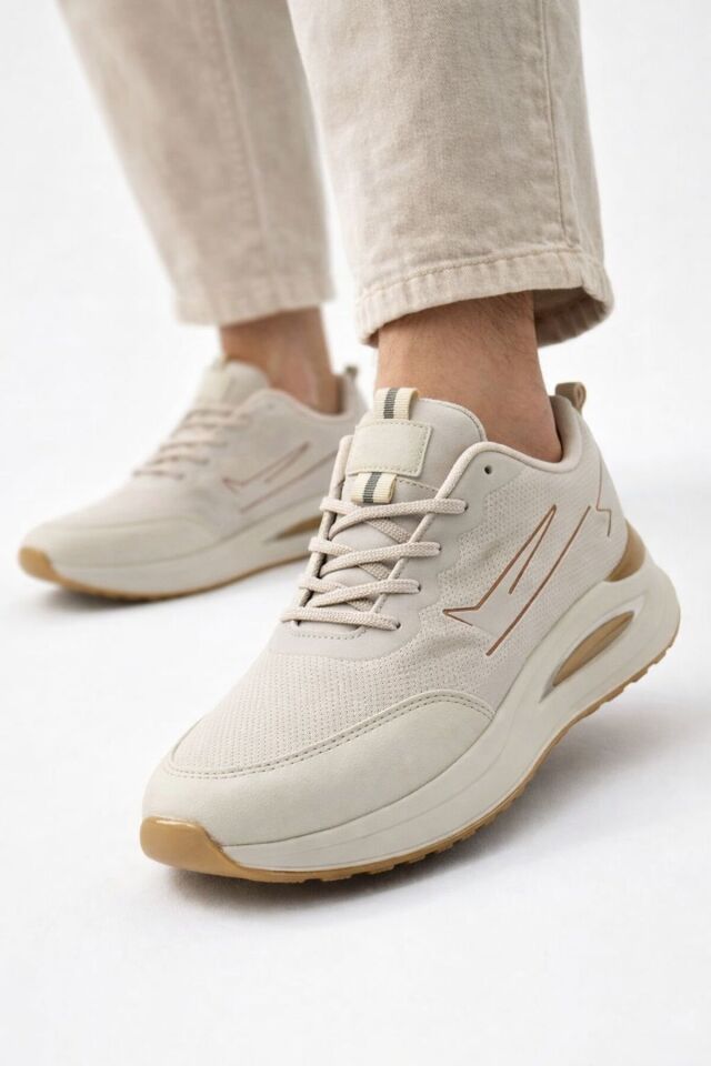 Erkek Sneaker Modern Tasarım Hafif Air Taban Günlük Rahat Yumuşak Yürüyüş Spor Ayakkabı KUM-TABA - 40