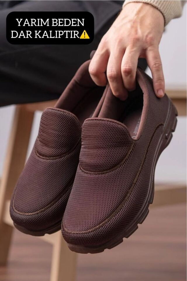 Unisex Aqua Ayakkabı Günlük Ayakkabı Ortapedik Taban Günlük Ayakkabı Sneakars KAHVERENGİ - 45