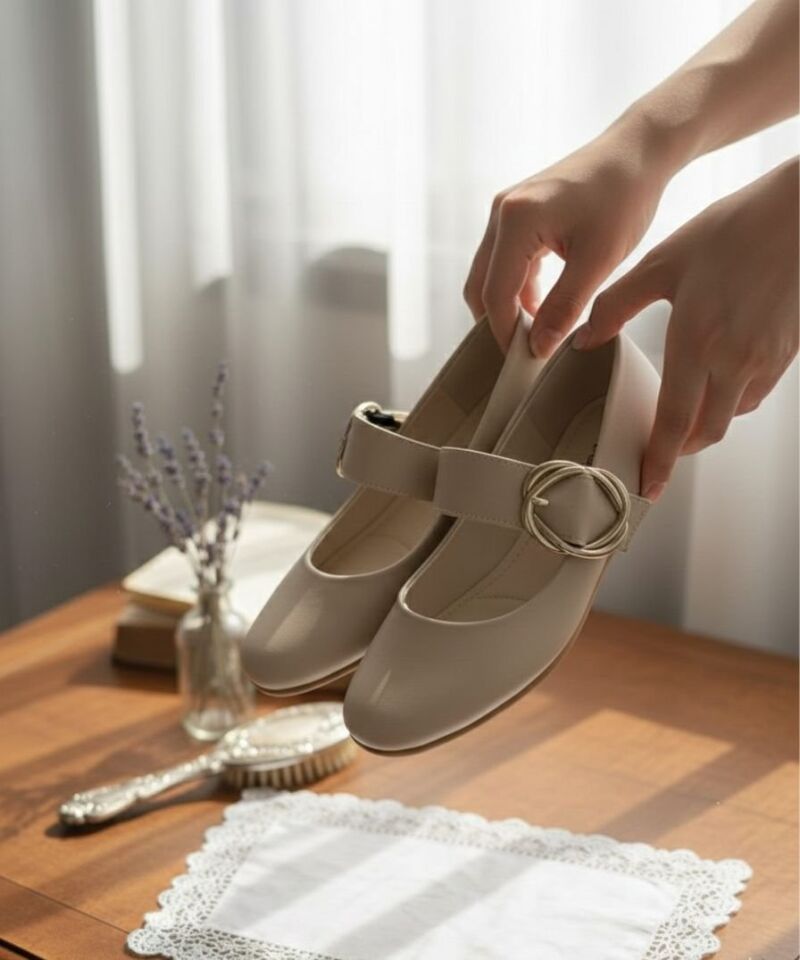 Kadın Günlük Rahat Babet Kalın Kemerli Kadın Babet