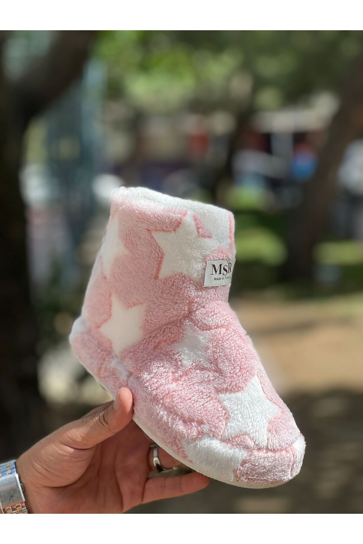 Kadın Peluş Tüylü Panduf Ev Botu Ev Ayakkabısı Kalın Hafif Taban