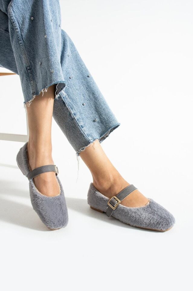 Kadın Kemerli Rahat Düz Taban Ev Babet