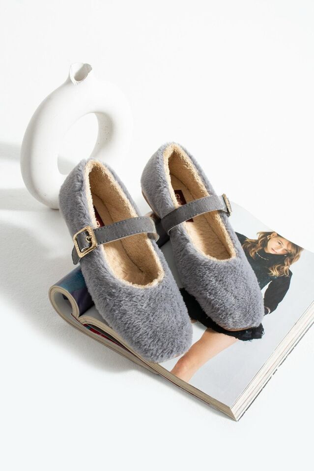 Kadın Kemerli Rahat Düz Taban Ev Babet