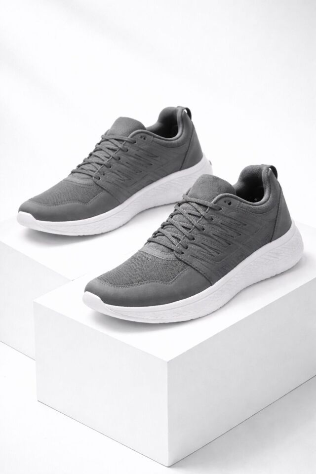 Erkek Günlük Spor Ayakkabı Hafif Taban Nefes Alabilen Fileli Kaymaz Rahat Sneaker FÜME - 43