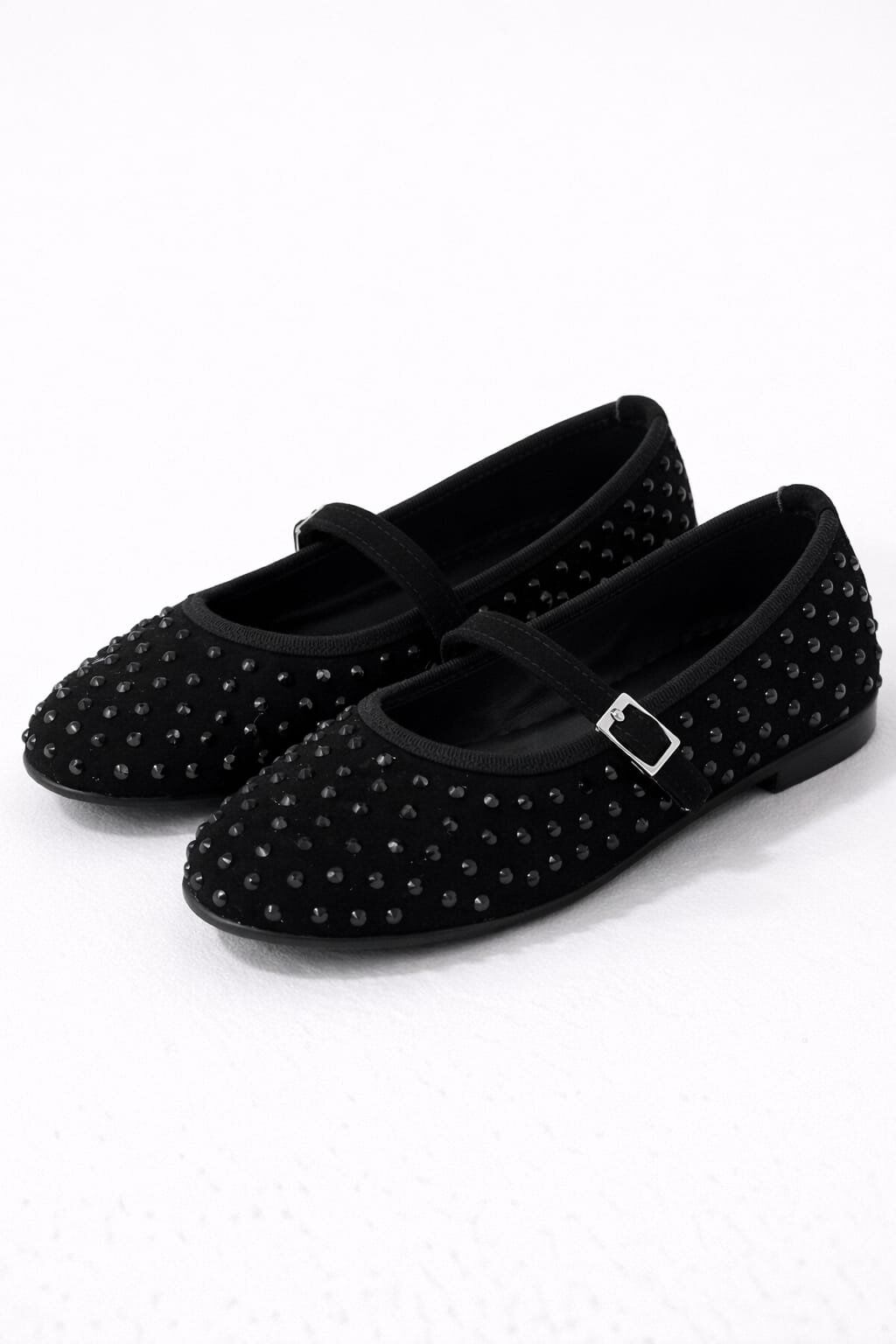 Taşlı Tokalı Kadın Babet – Şık ve Rahat Günlük Babet SİYAH - 38