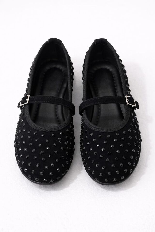 Taşlı Tokalı Kadın Babet – Şık ve Rahat Günlük Babet SİYAH - 38