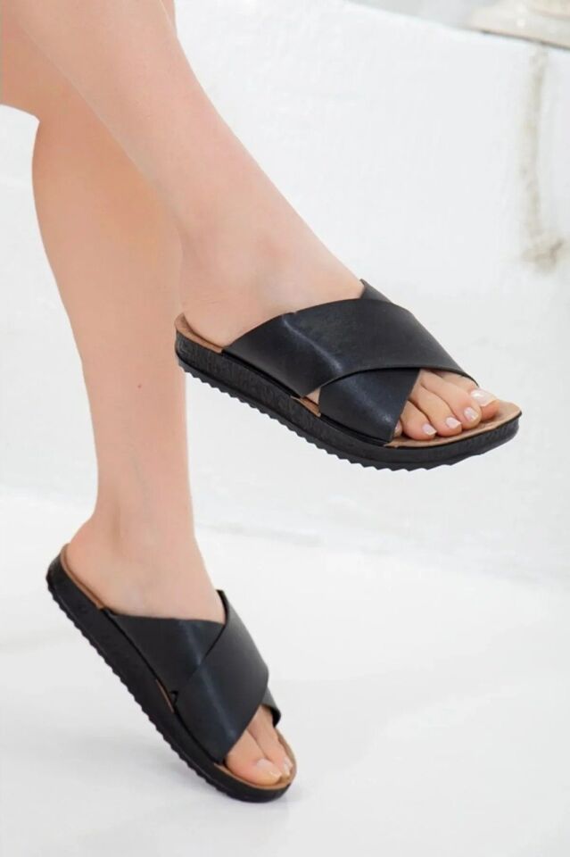 2'li Unisex Kaymaz Sokak Plaj Yazlık Gündelik terlik İKİLİ FLEX ÇAPRAZ - 40