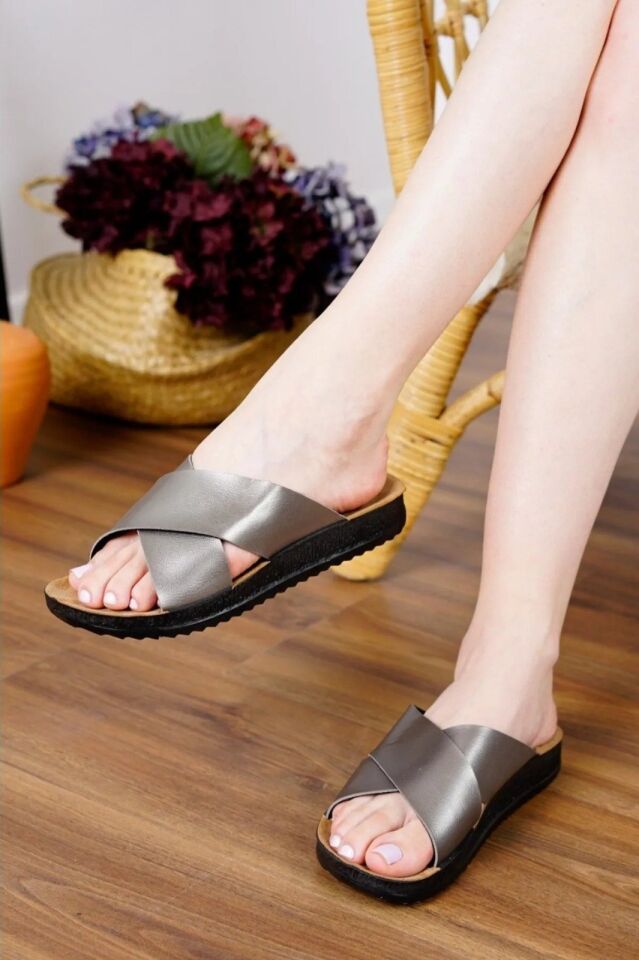 2'li Unisex Kaymaz Sokak Plaj Yazlık Gündelik terlik İKİLİ FLEX ÇAPRAZ - 40