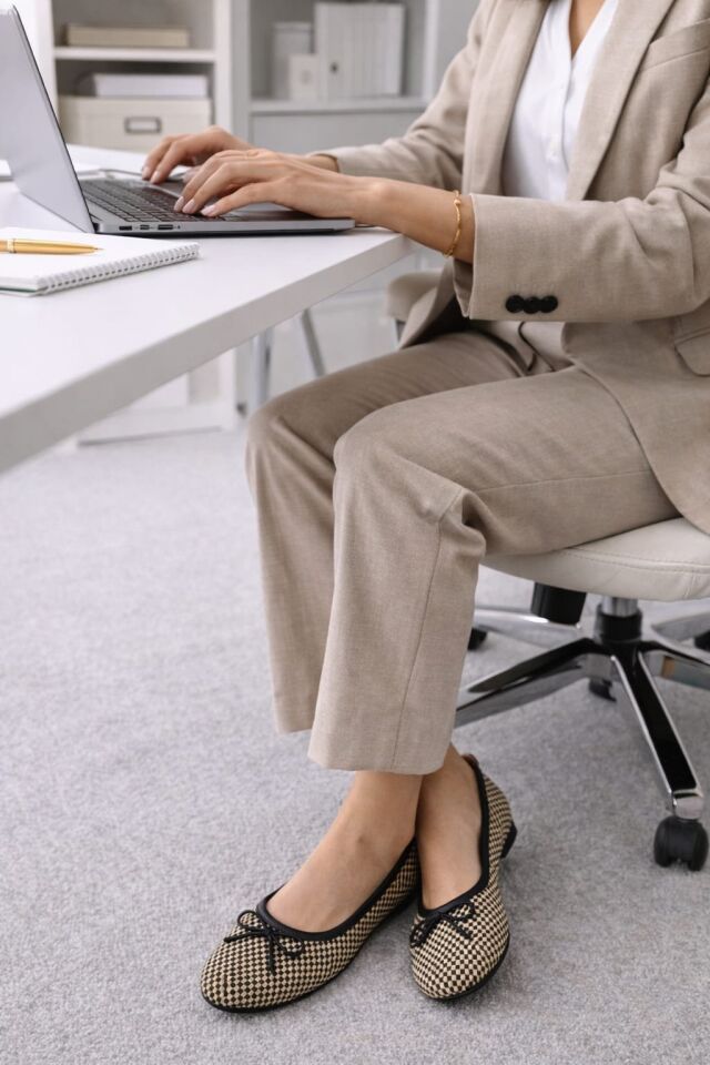 Tüvit Kumaş Mary Jane Babet Şık Tokalı Ortopedik Taban Günlük Ayakkabı BIYIKLI KARELİ SİYAH - 38