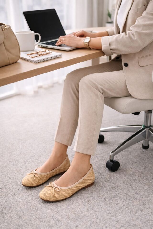 Tüvit Kumaş Mary Jane Babet Şık Tokalı Ortopedik Taban Günlük Ayakkabı BIYIKLI KARELİ KREM - 37