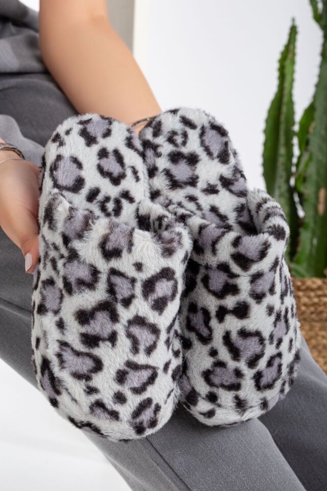 3'lü Paket Önü Açık Terlik Ev Terliği Çeyiz Bohça Seti ÜÇLÜ LEOPAR - 40