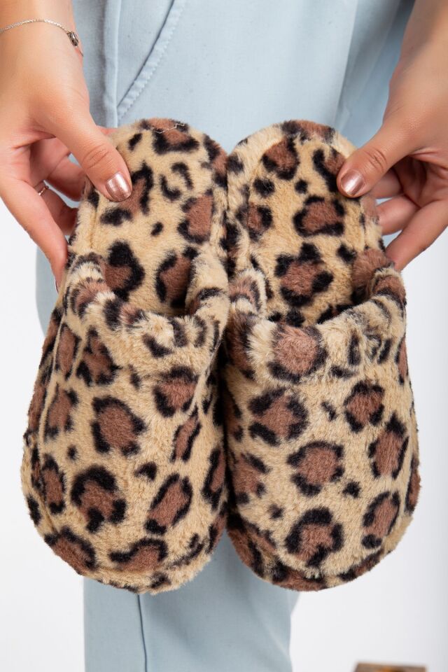 3'lü Paket Önü Açık Terlik Ev Terliği Çeyiz Bohça Seti ÜÇLÜ LEOPAR - 40
