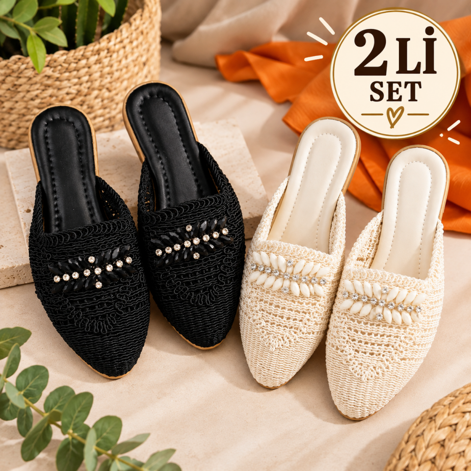 2'li Unisex Kaymaz Sokak Plaj Yazlık Gündelik terlik İKİLİ DUBAİ - 39
