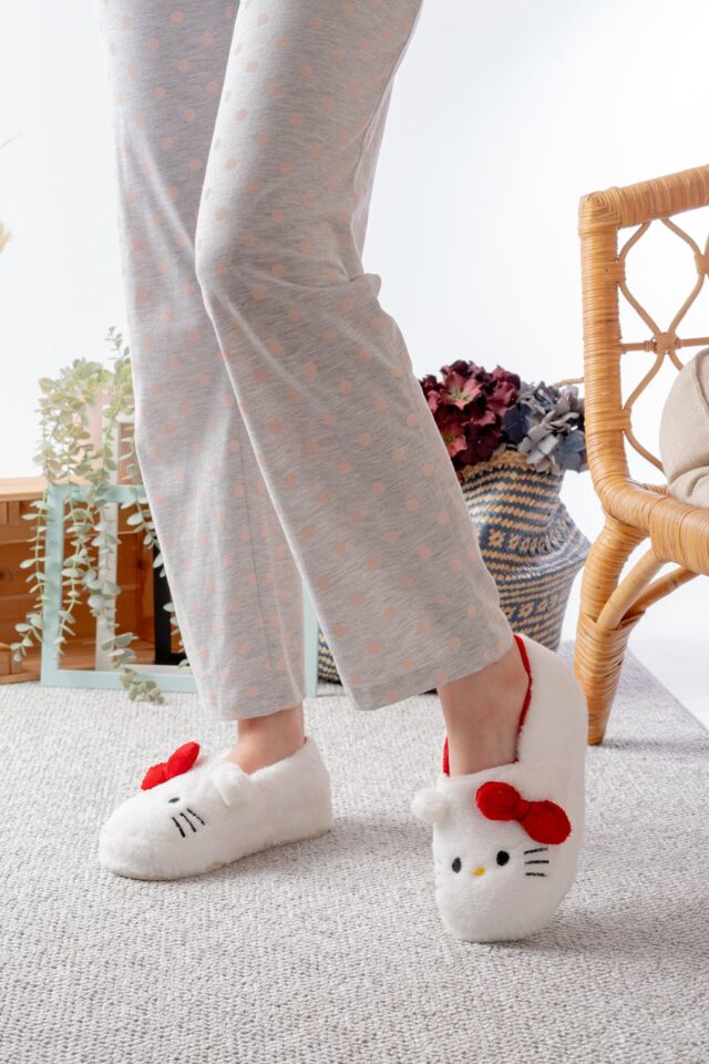 Yumuşak Tüylü Peluş Panduf Terlik Ev Kadın Panduf KIRMIZI - 30-31