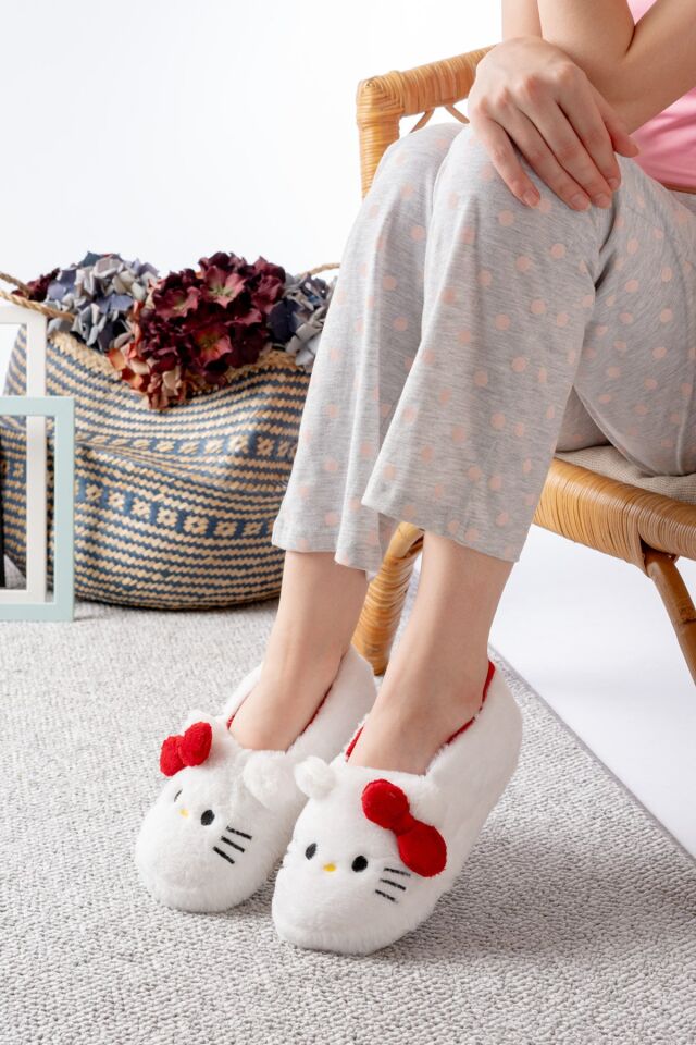 Yumuşak Tüylü Peluş Panduf Terlik Ev Kadın Panduf KIRMIZI - 30-31