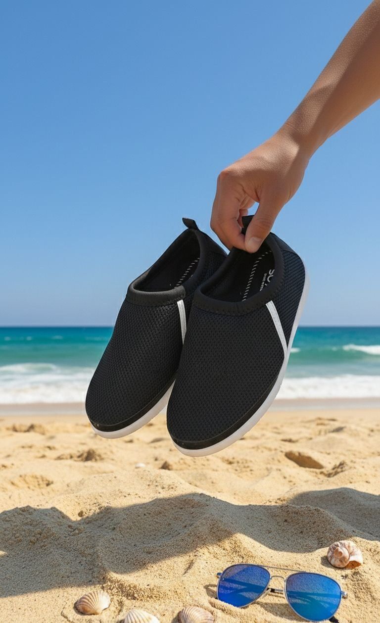 Kalın Tabanlı Çok Amaçlı Deniz Ayakkabısı Havuz Plaj Bahçe Ev Patiği SİYAH - 42