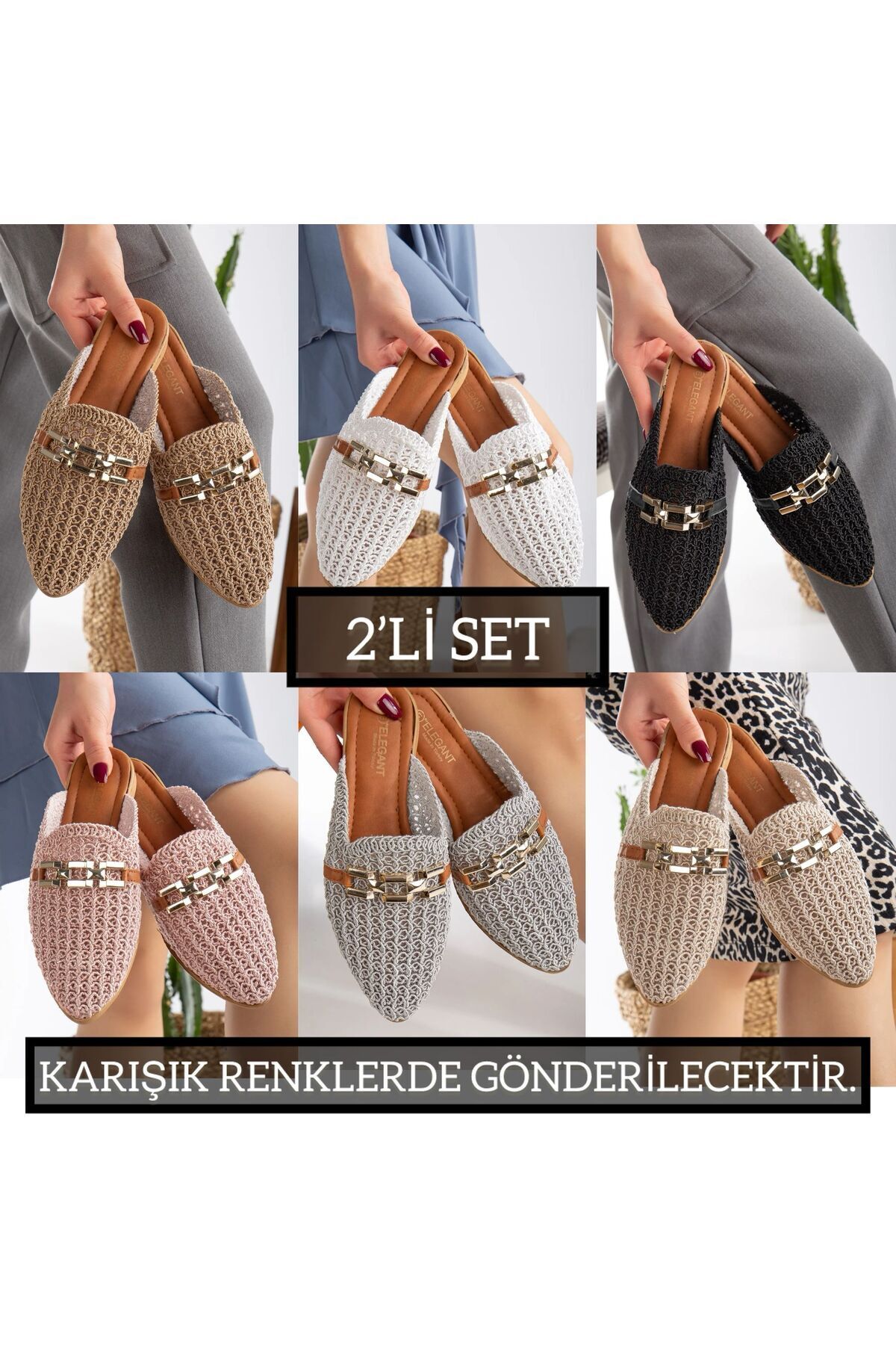 2'li Unisex Kaymaz Sokak Plaj Yazlık Gündelik terlik İKİLİ SİNGAPUR - 38