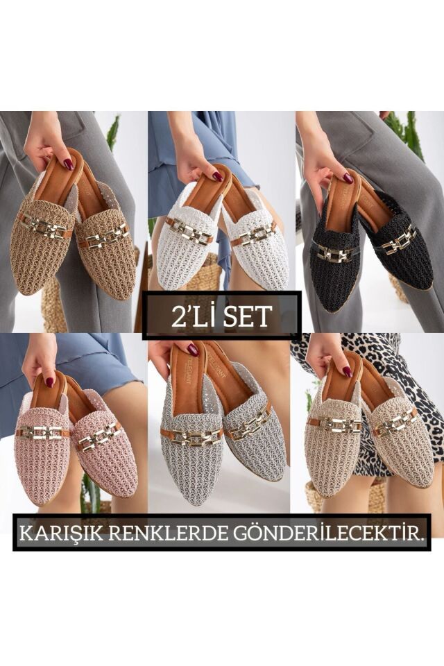 2'li Unisex Kaymaz Sokak Plaj Yazlık Gündelik terlik İKİLİ SİNGAPUR - 38