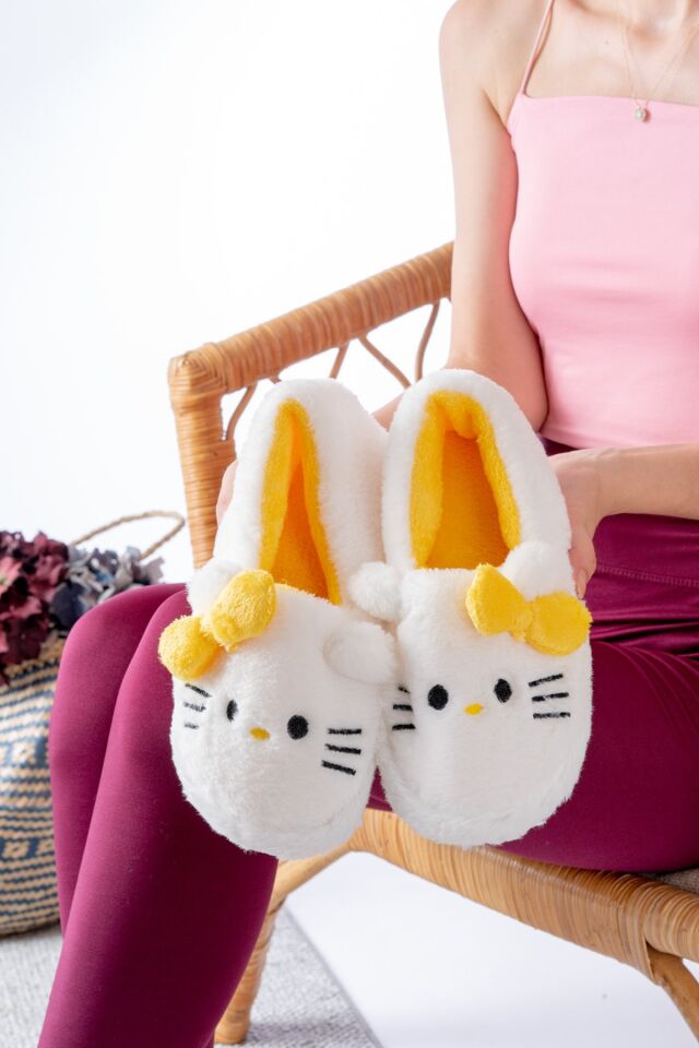 Yumuşak Tüylü Peluş Panduf Terlik Ev Kadın Panduf SARI - 34-35