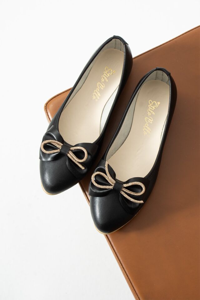 Kadın Kurdele Detaylı Sivri Burun Şık  Babet