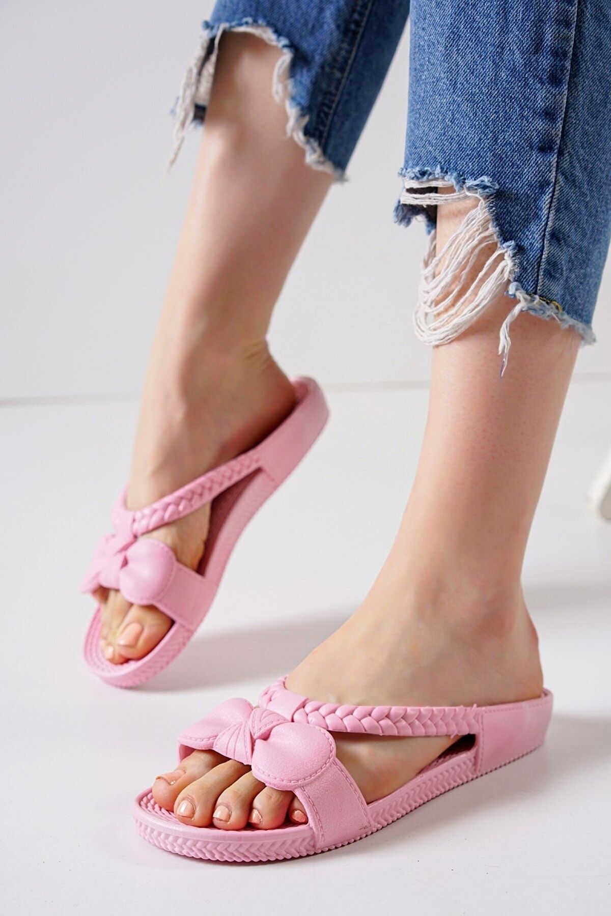 Kaymaz Tabanlı-banyo-balkon-plaj-sokak Terlik PUDRA - 36