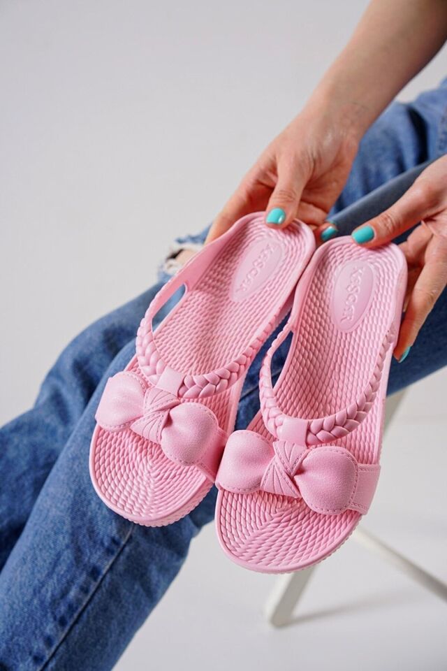 Kaymaz Tabanlı-banyo-balkon-plaj-sokak Terlik PUDRA - 36