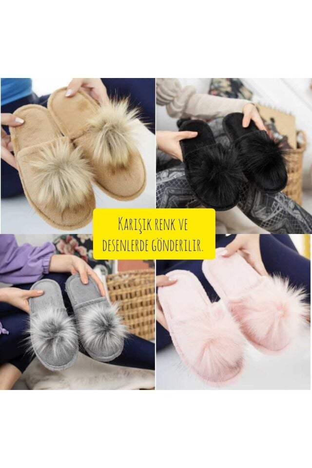 3’lü Kadın Ev Terliği Misafir Terliği Bohça Terliği