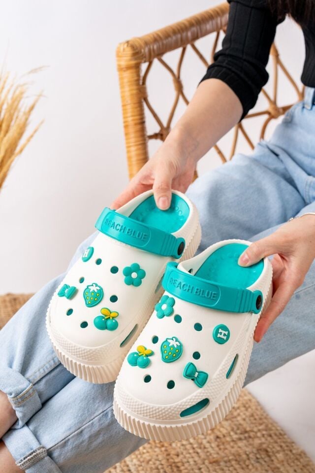 Unisex Yüksek Tabanlı Deniz Sabo Doktor Hemşire Hastane Comfort Sandalet Unisex VANİLYA YEŞİL - 38