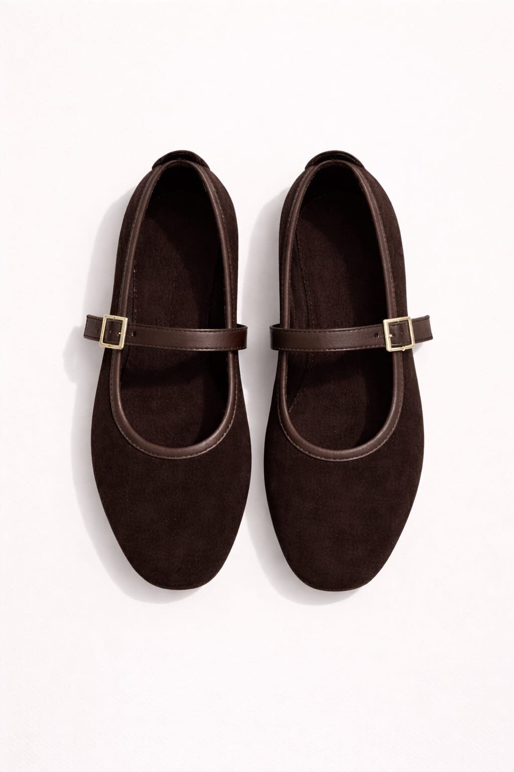 Kadın Babet Ayakkabı Kadife Altın Tokalı Ofis Ev ayakkabısı KAHVERENGİ - 38