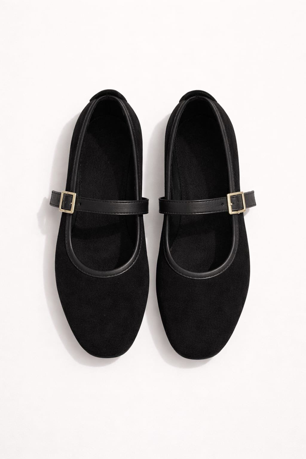 Kadın Babet Ayakkabı Kadife Altın Tokalı Ofis Ev ayakkabısı SİYAH - 40