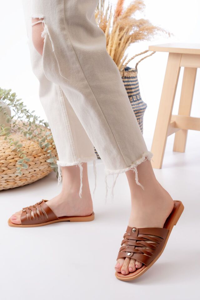 Droplu Günlük Kadın Terlik Rahat Taban TABA - 39