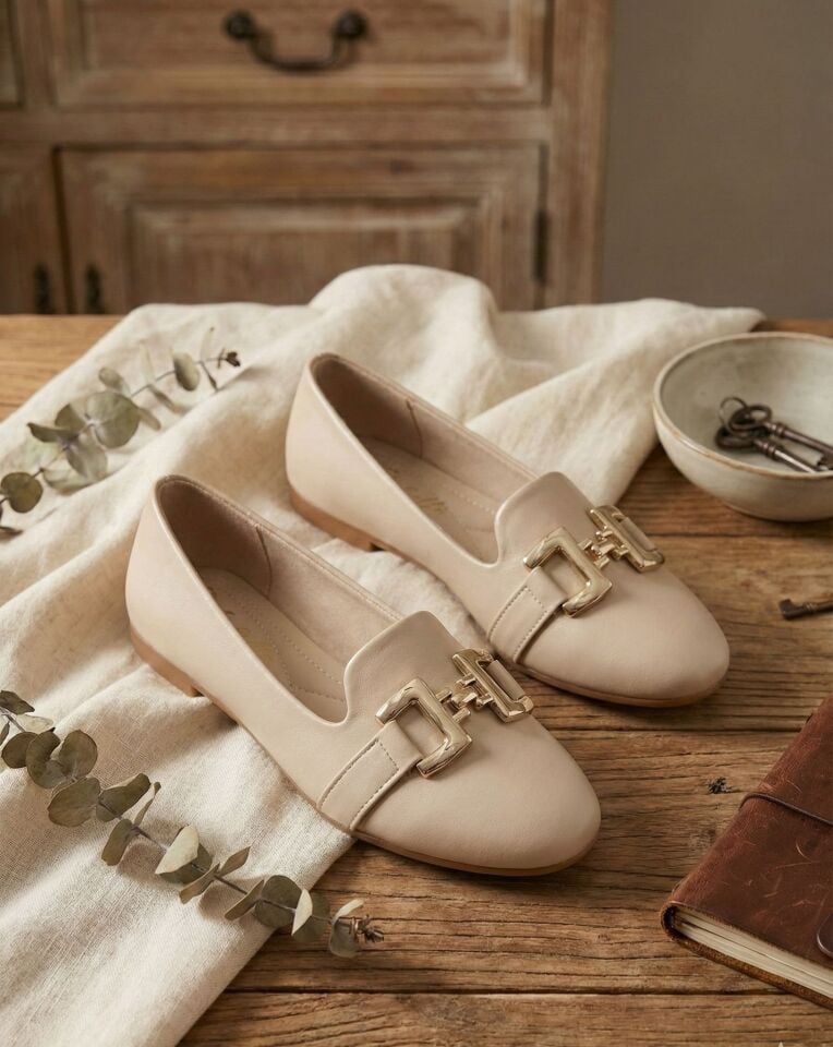 Kadın Çift Göz Toka Detaylı Babet Hafif Rahat Taban Günlük Ayakkabı Babet Kadın Çift Göz Toka Detaylı Babet Hafif Rahat Taban Günlük Ayakkabı Babet