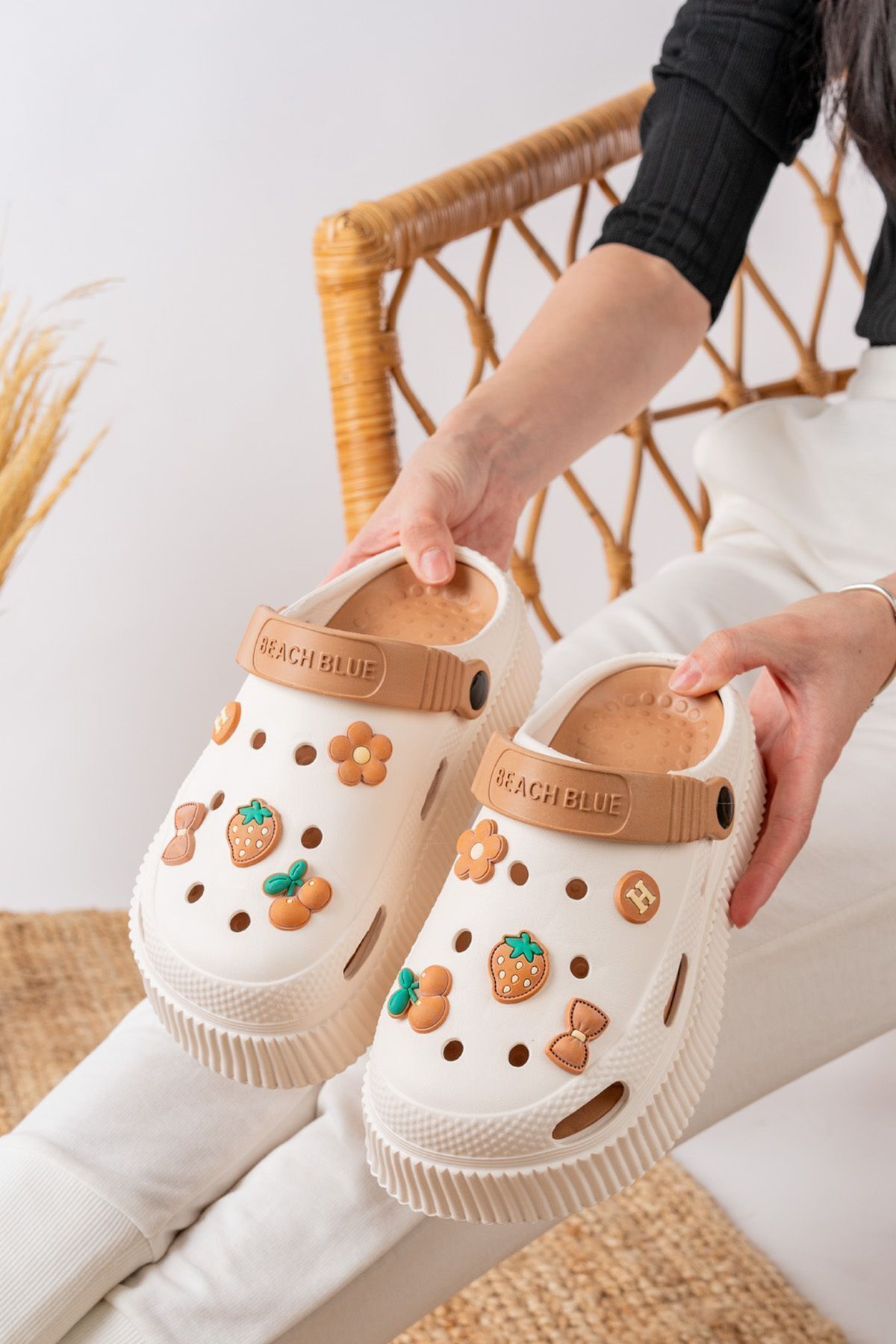 Unisex Yüksek Tabanlı Deniz Sabo Doktor Hemşire Hastane Comfort Sandalet Unisex VANİLYA KARAMEL - 38