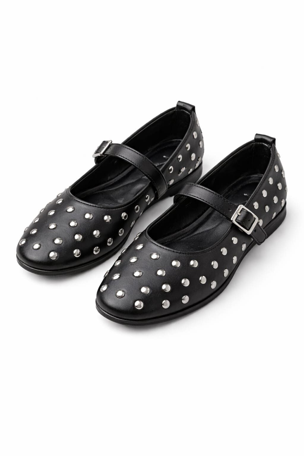 Kadın Bantlı Zımbalı Rahat Şık Babet SİYAH - 39