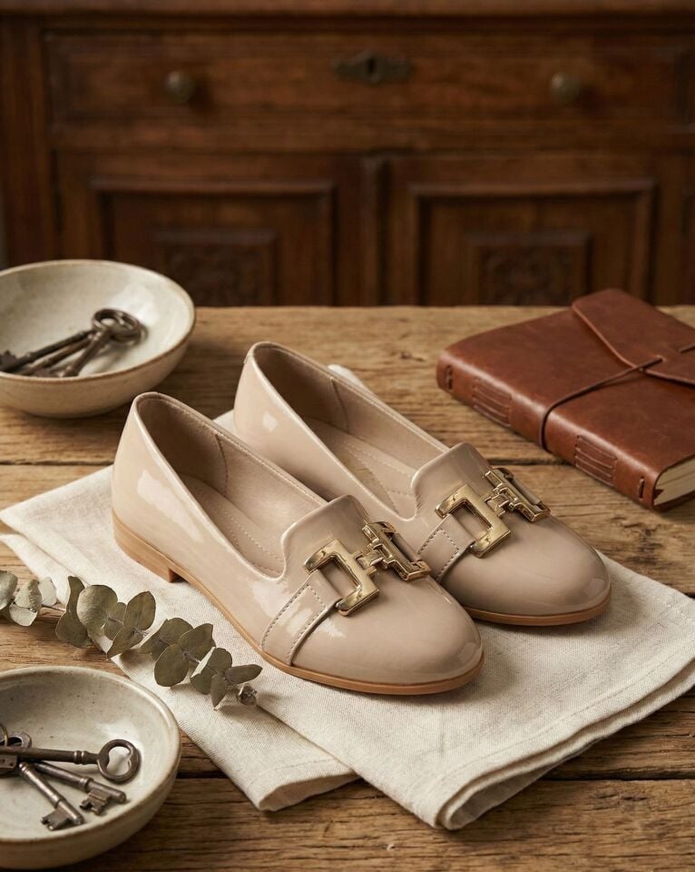 Kadın Çift Göz Toka Detaylı Babet Hafif Rahat Taban Günlük Ayakkabı Babet Kadın Çift Göz Toka Detaylı Babet Hafif Rahat Taban Günlük Ayakkabı Babet