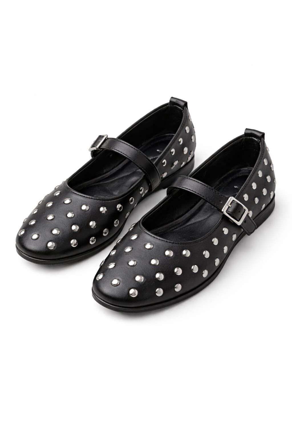 Kadın Bantlı Zımbalı Rahat Şık Babet SİYAH - 41