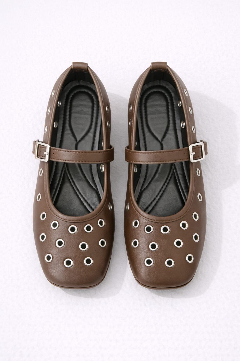 Kadın Rahat Taban Kuşgözü Detaylı Bantlı Günlük Babet Ofis Ayakkabı KAHVERENGİ - 41