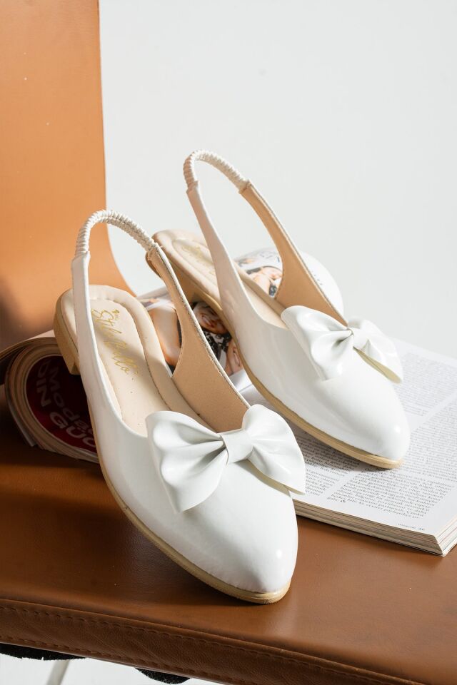 Günlük Arkası Açık Babet Kurdele Tokalı BEYAZ - 36