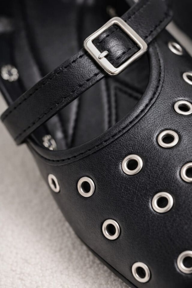 Kadın Rahat Taban Kuşgözü Detaylı Bantlı Günlük Babet Ofis Ayakkabı SİYAH - 40