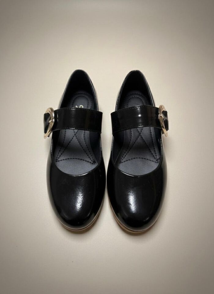 Kadın Günlük Rahat Babet Kalın Kemerli Kadın Babet RUGAN SİYAH - 38