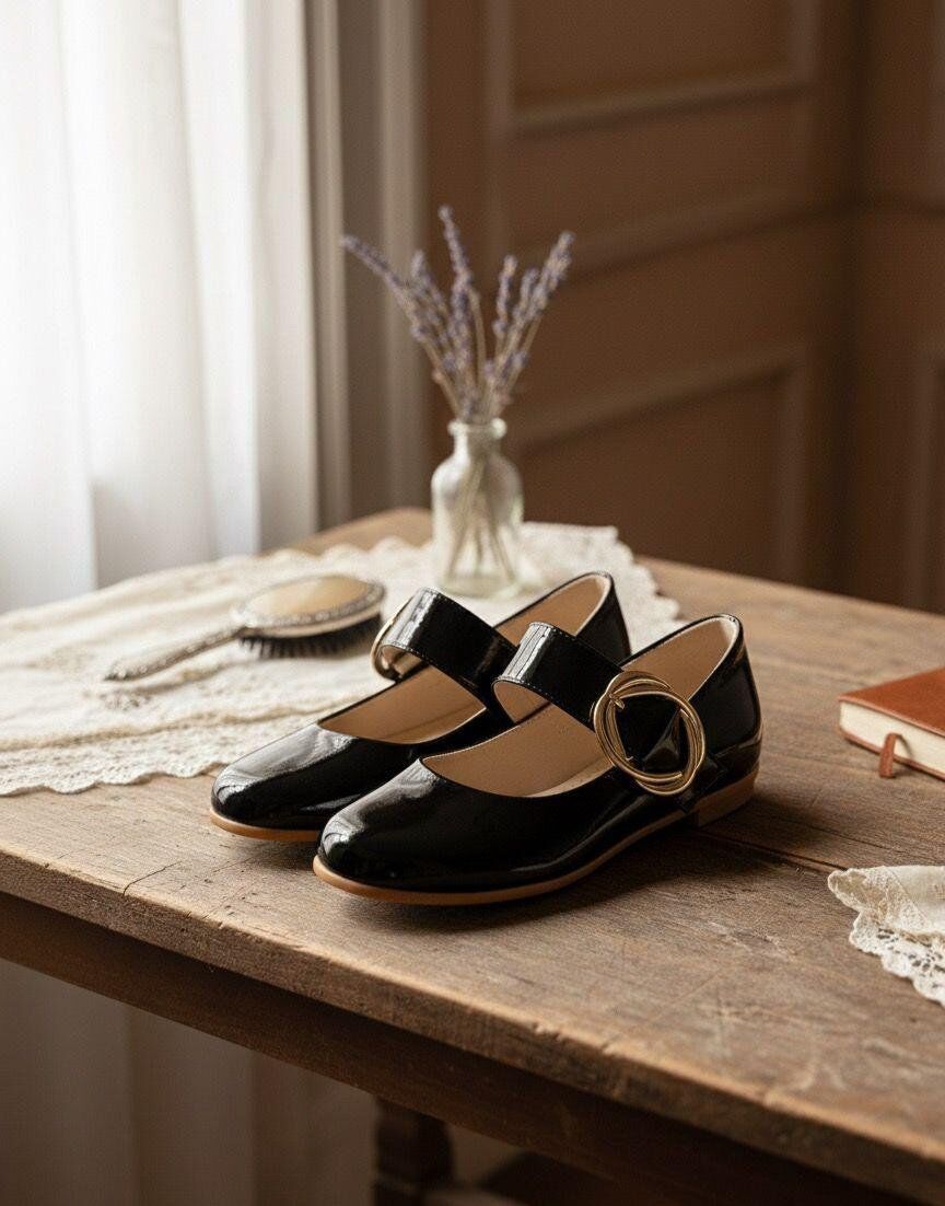 Kadın Günlük Rahat Babet Kalın Kemerli Kadın Babet RUGAN SİYAH - 40