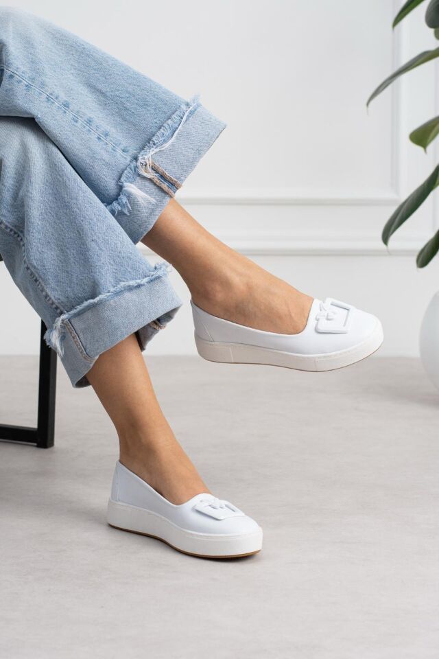 Elisa Modern Tokalı Günlük Casual Kadın Ayakkabı BEYAZ - 38